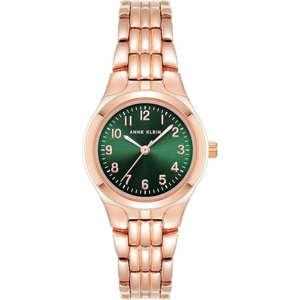 Anne Klein Rose Gold-Tone Green Dial Easy Reader Ladies Watch